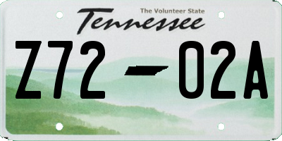 TN license plate Z7202A