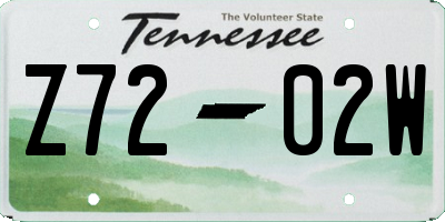 TN license plate Z7202W