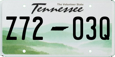 TN license plate Z7203Q