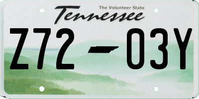 TN license plate Z7203Y
