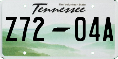 TN license plate Z7204A