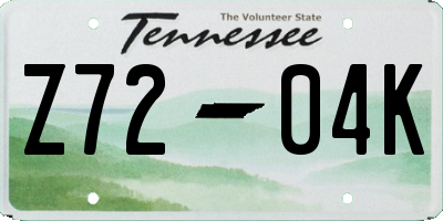 TN license plate Z7204K