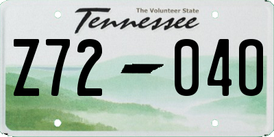 TN license plate Z7204O