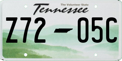 TN license plate Z7205C
