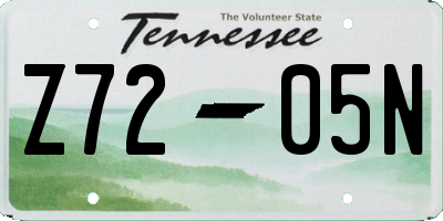TN license plate Z7205N