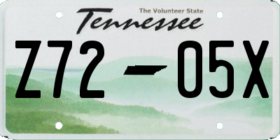 TN license plate Z7205X