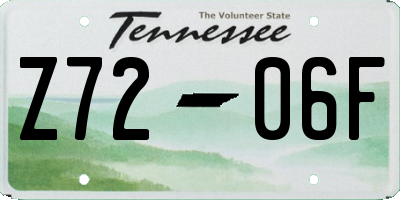 TN license plate Z7206F