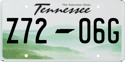 TN license plate Z7206G