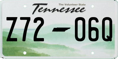 TN license plate Z7206Q