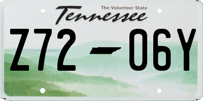 TN license plate Z7206Y