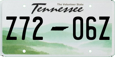 TN license plate Z7206Z