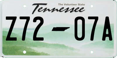 TN license plate Z7207A