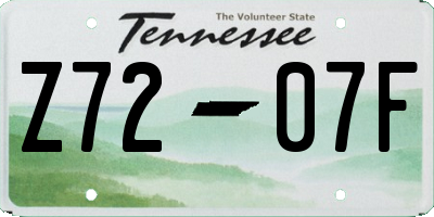TN license plate Z7207F