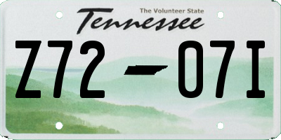TN license plate Z7207I