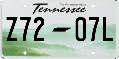 TN license plate Z7207L