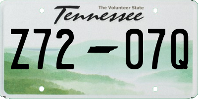 TN license plate Z7207Q