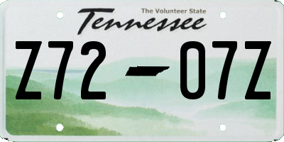 TN license plate Z7207Z