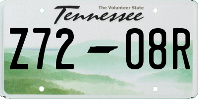 TN license plate Z7208R
