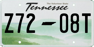 TN license plate Z7208T