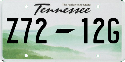 TN license plate Z7212G
