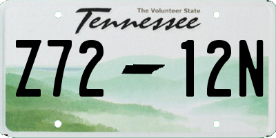 TN license plate Z7212N