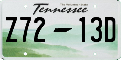 TN license plate Z7213D