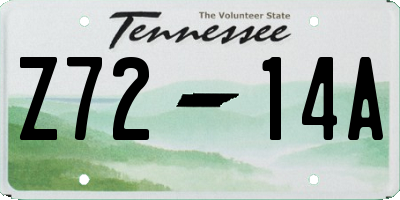 TN license plate Z7214A