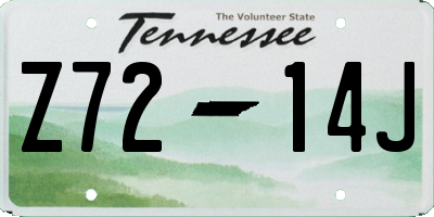 TN license plate Z7214J