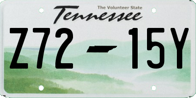 TN license plate Z7215Y