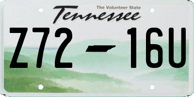 TN license plate Z7216U