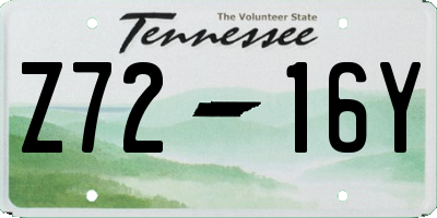 TN license plate Z7216Y