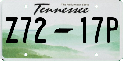 TN license plate Z7217P
