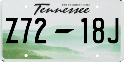 TN license plate Z7218J