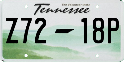 TN license plate Z7218P