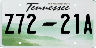 TN license plate Z7221A