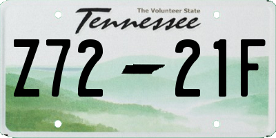 TN license plate Z7221F