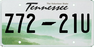 TN license plate Z7221U