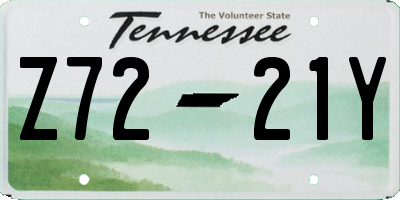 TN license plate Z7221Y