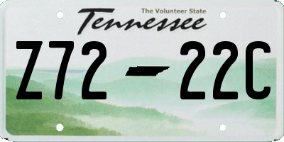 TN license plate Z7222C