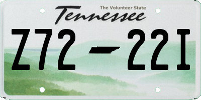 TN license plate Z7222I