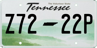 TN license plate Z7222P