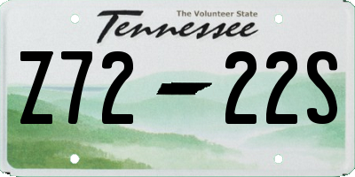 TN license plate Z7222S