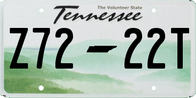 TN license plate Z7222T