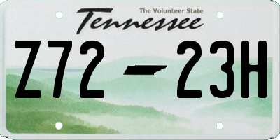 TN license plate Z7223H