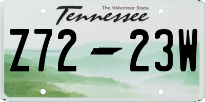 TN license plate Z7223W