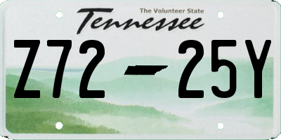 TN license plate Z7225Y