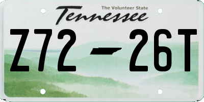 TN license plate Z7226T