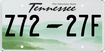 TN license plate Z7227F