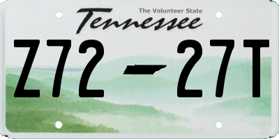 TN license plate Z7227T