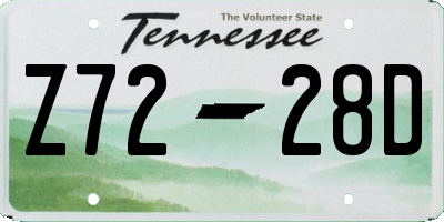 TN license plate Z7228D